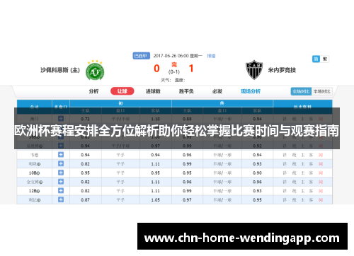 欧洲杯赛程安排全方位解析助你轻松掌握比赛时间与观赛指南