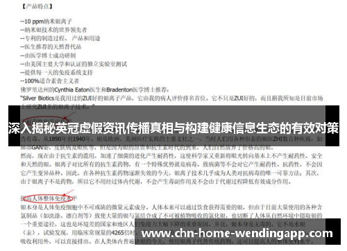 深入揭秘英冠虚假资讯传播真相与构建健康信息生态的有效对策
