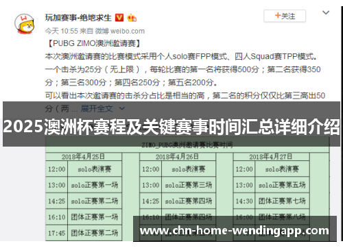 2025澳洲杯赛程及关键赛事时间汇总详细介绍