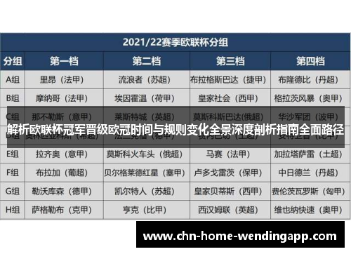 解析欧联杯冠军晋级欧冠时间与规则变化全景深度剖析指南全面路径
